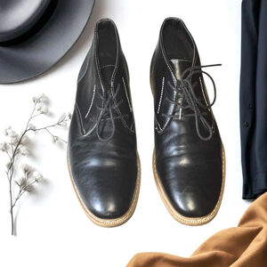 Arizona Jean Co. Gleeson Black Man Made Chukka Boots Flat Heel Men Size 10.5